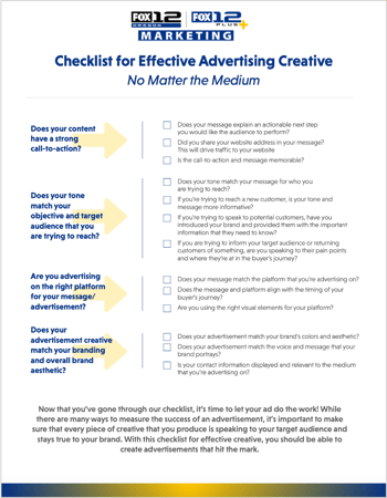 Checklist for Effective Advertising Creative No Matter the Medium 